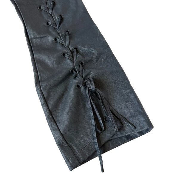 Nike Air Jordan Womens 8 M Cactus Jack Leather Lace Up Pants Black Travis Scott - Picture 4 of 8